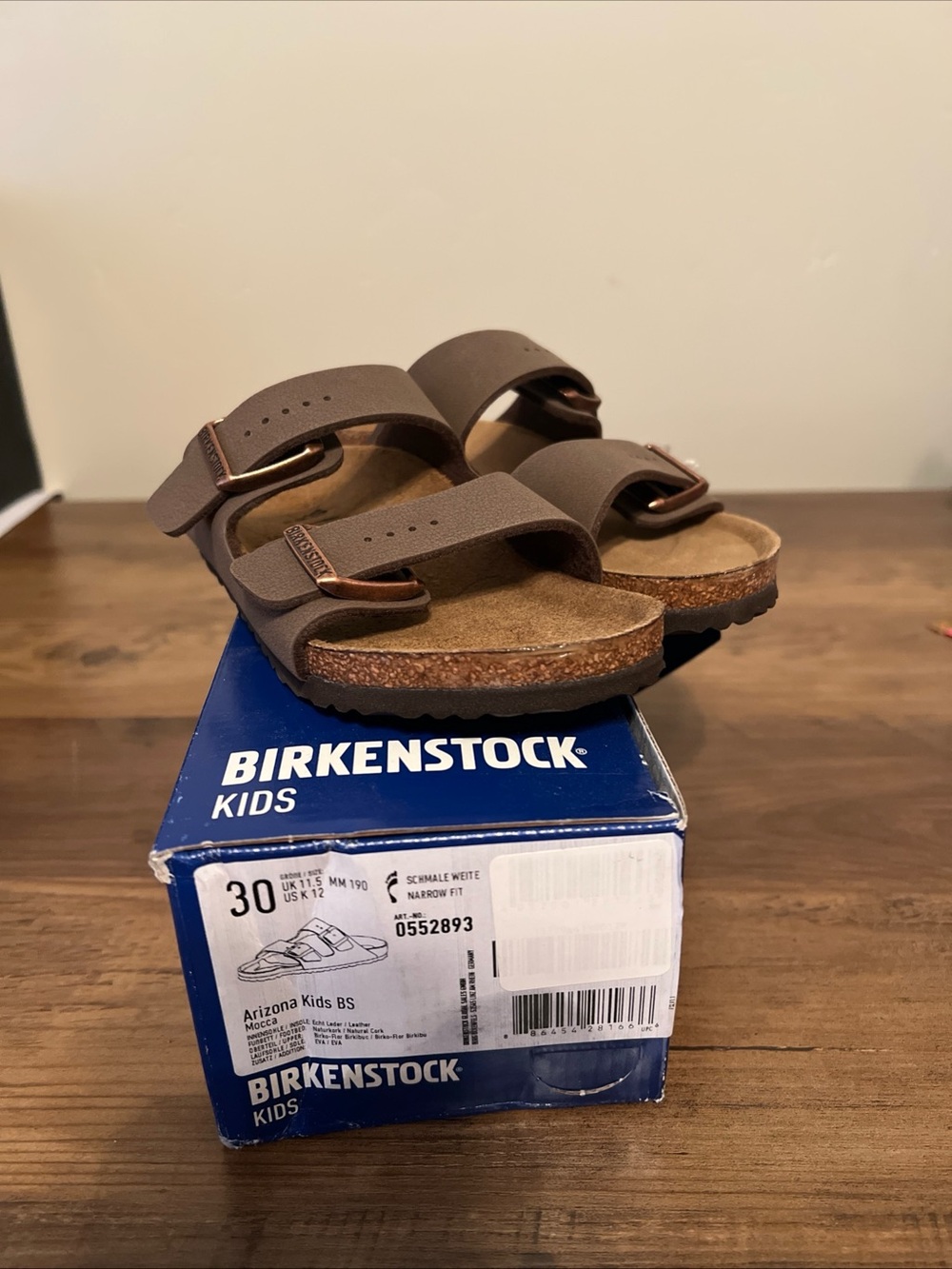 Birkenstock Kids Arizona Two-Strap Sandals in Mocca
